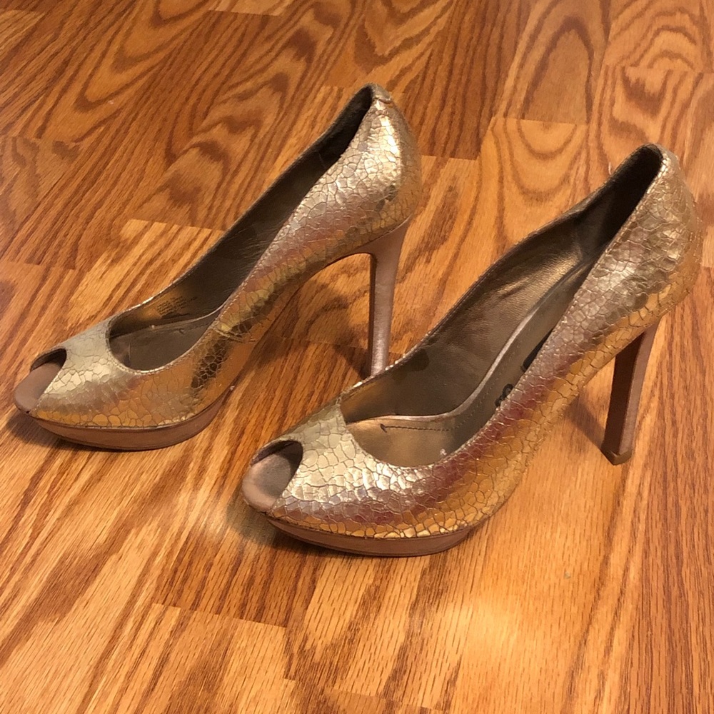 Gold Staccato Heels